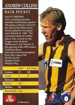 1995 Select AFL #77 Andrew Collins Back